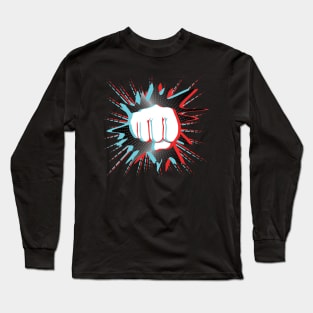 Knockout Punch | Glitch Effect Long Sleeve T-Shirt